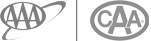 The image features two logos: the AAA logo on the left and the CAA logo on the right, both in a circular design with stylized lettering.