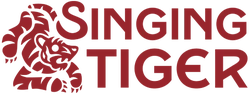 The image features the words "Singing Tiger" with a stylized design of a tiger included in the logo.